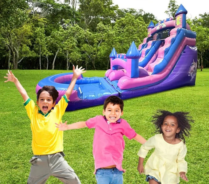 Crossover 15' Pink Unicorn Inflatable Water Slide