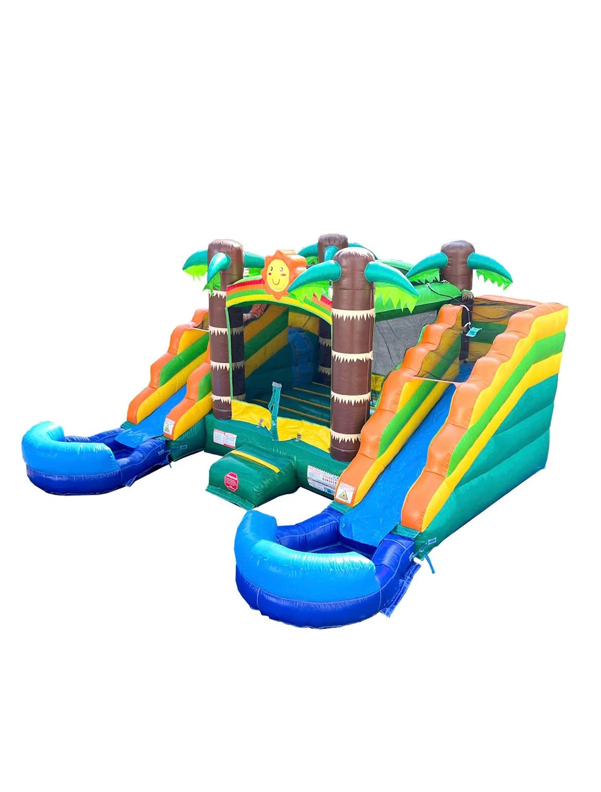 Tropical Double Slide Bounce House Combo (Wet & Dry)