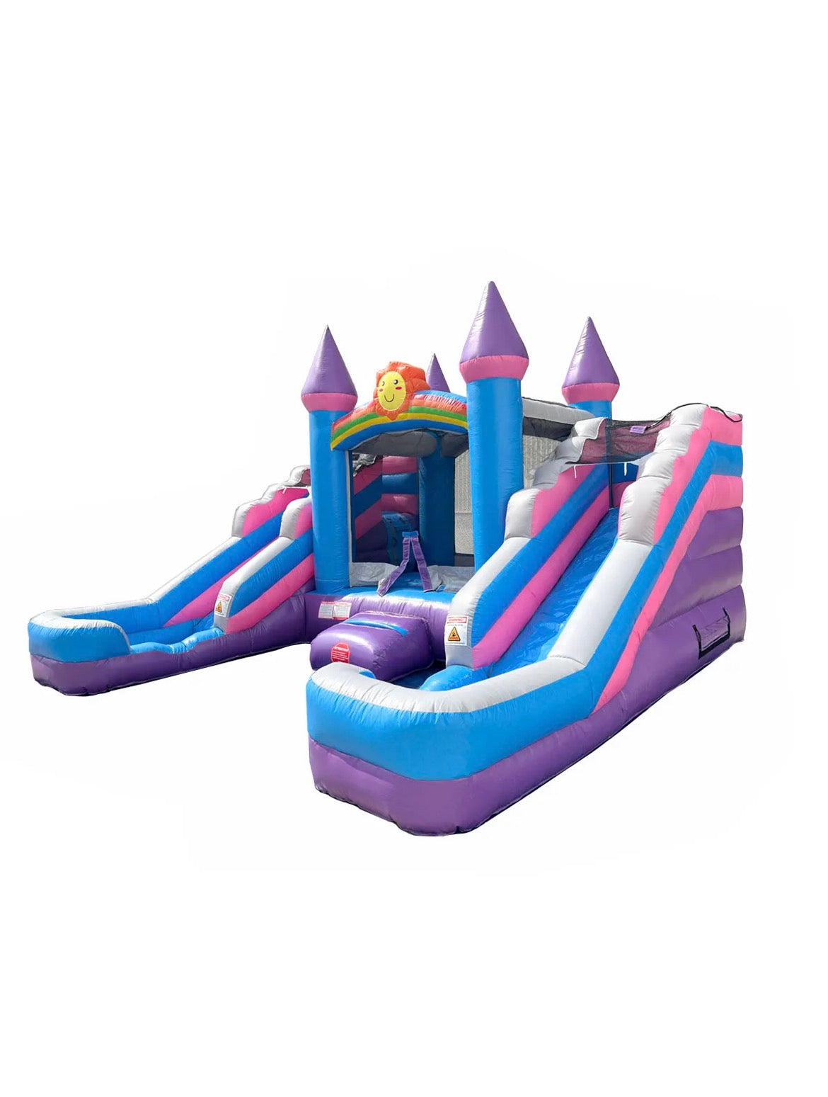 Crossover Pink Double Slide Bounce House Wet/Dry Combo